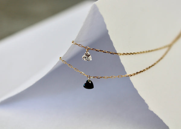 Diamond Heart Floating Diamond Necklace