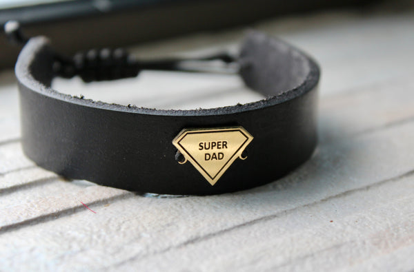 Superdad on Leather Cuff