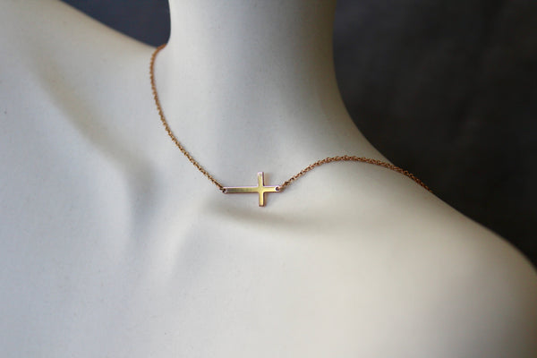 Horizontal Cross Necklace