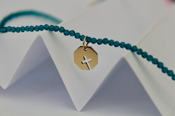 Hexagon Cross Charm