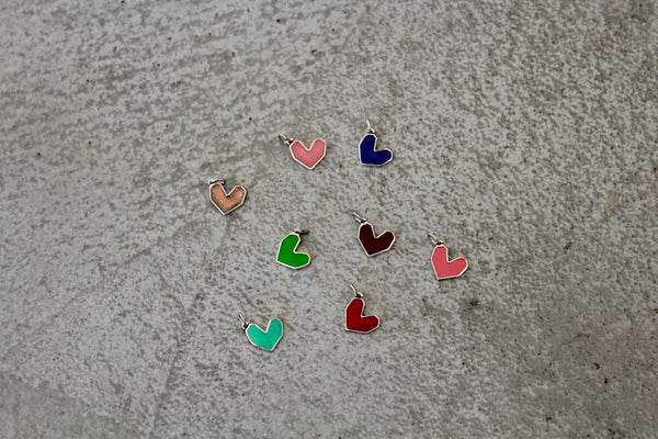 Enamel Square Hearts