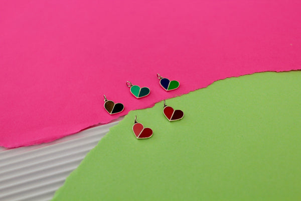 Enamel Two-tone Hearts