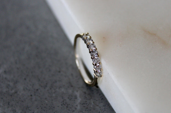 White Diamond Half Eternity Band