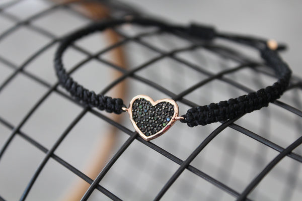 Diamond Cobblestone Heart Bracelet