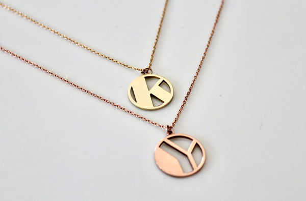 Art Deco Initial Necklace