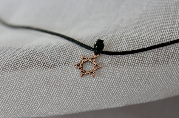 Textured Magen David Necklace